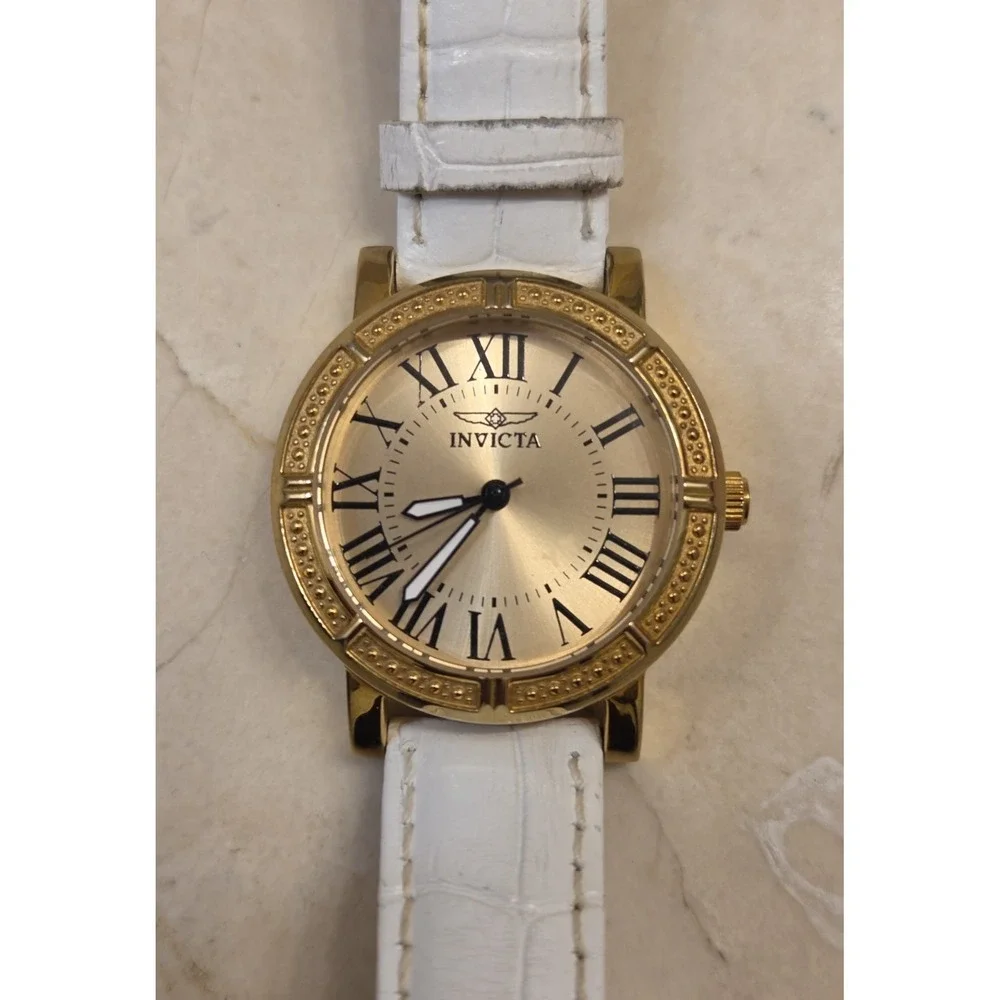 Invicta Women's 14892 Wildflower Collection Japan Quartz White Leather Band